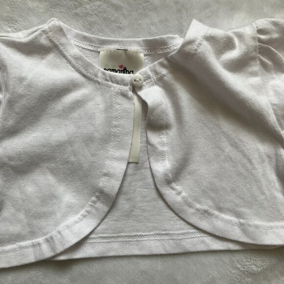 Samantha Says Baby Toddler Shrug 12-18M | EUC White Cropped Button Cardigan - Picture 6 of 12